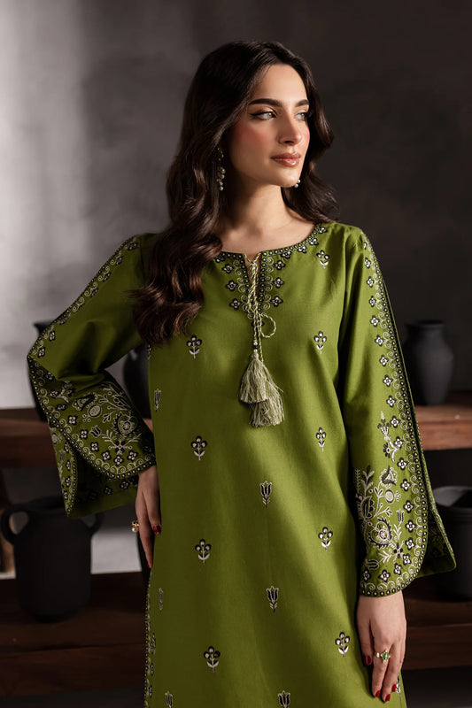 Green Gem 2Pc Embroidered Dress