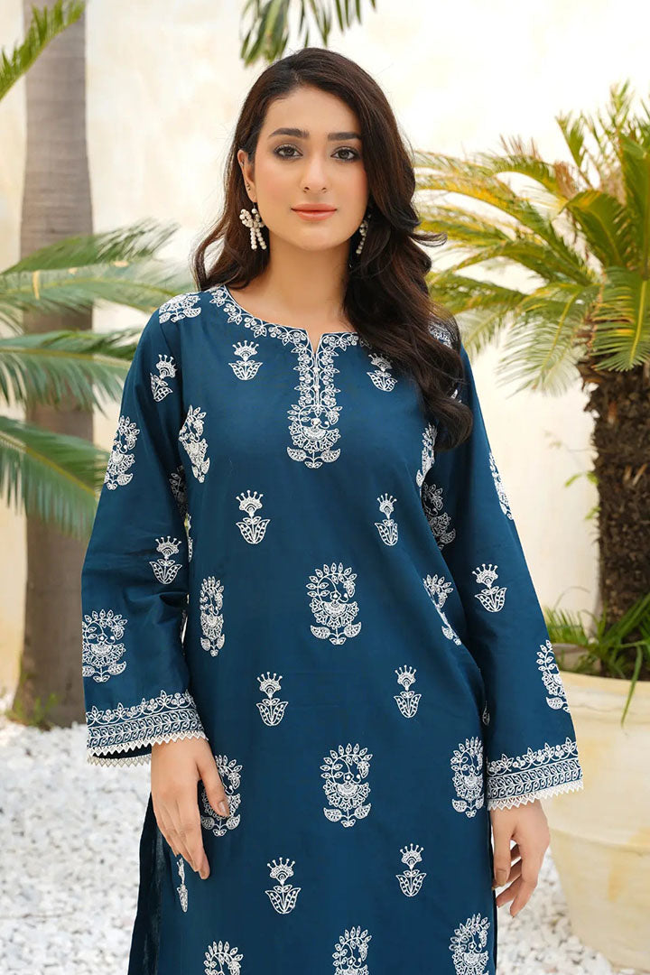 Aqua Beach - 2Pc Embroidered Dress
