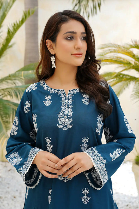 Aqua Beach - 2Pc Embroidered Dress