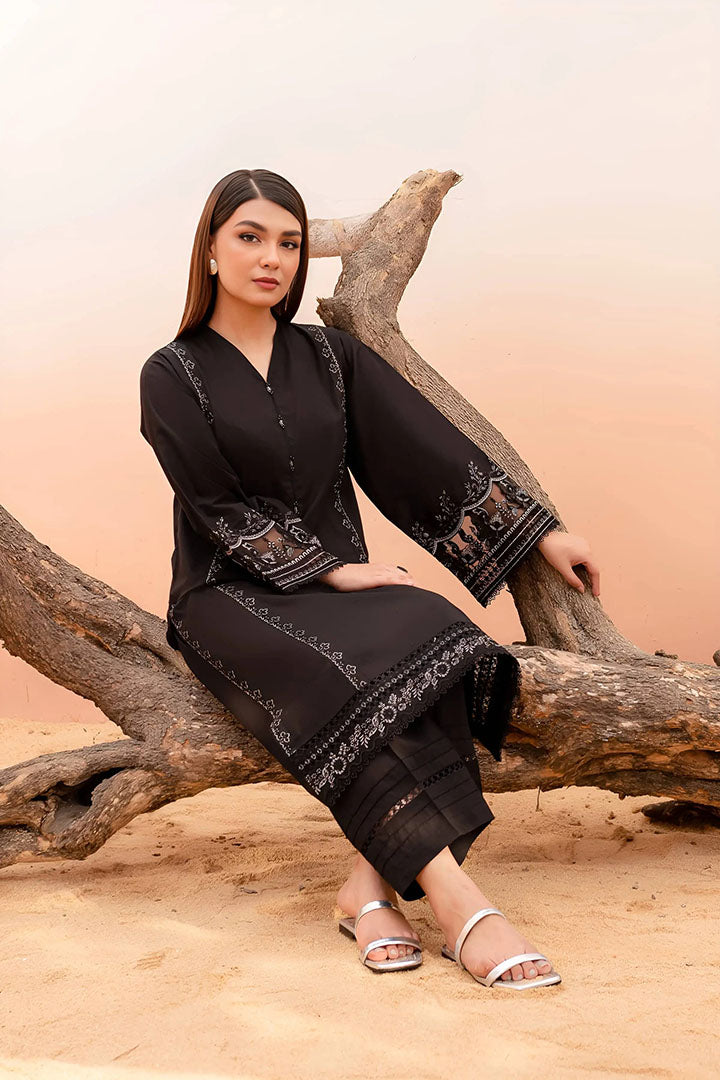 Black Rose - 2Pc Embroidered Dress