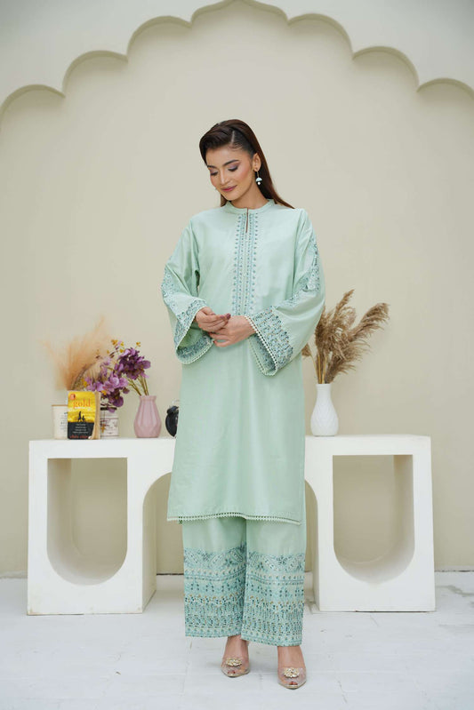 Alex - 2Pc Embroidered Dress