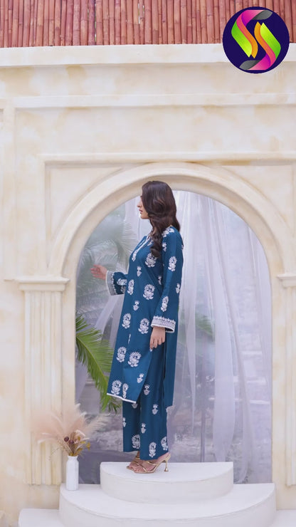 Aqua Beach - Summer Lawn - 2Pc Stitched Dress