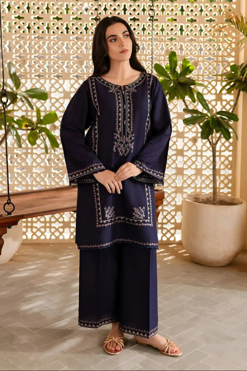 Blueberry -Lawn 2Pc Stitched Dress