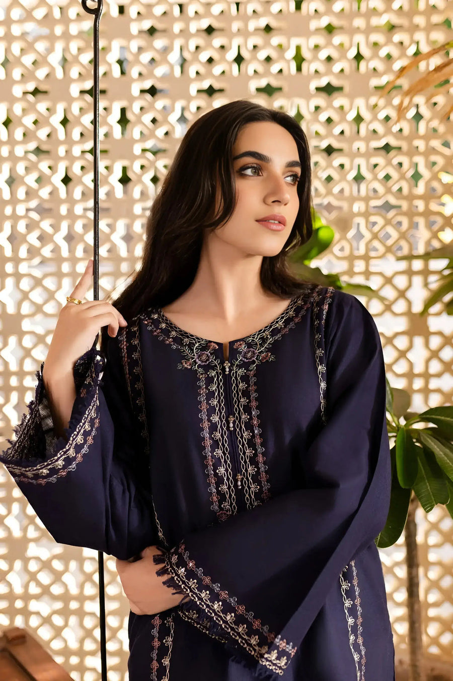 Blueberry -Lawn 2Pc Stitched Dress