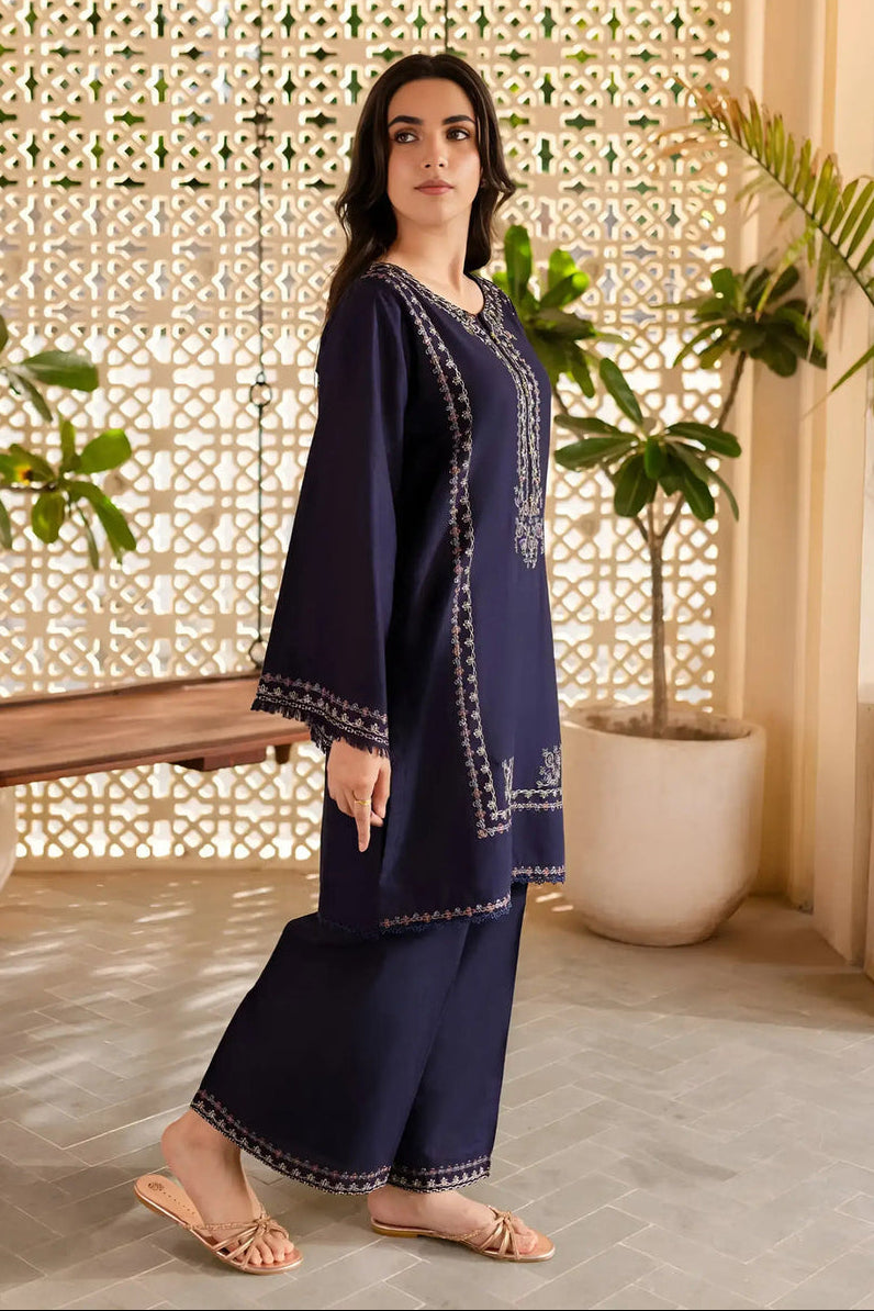 Blueberry -Lawn 2Pc Stitched Dress
